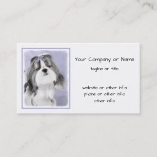 Shih Tzu Painting - Cute Original Dog Art Business Card