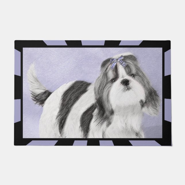 Shih Tzu Painting - Cute Original Dog Art Doormat (Front)