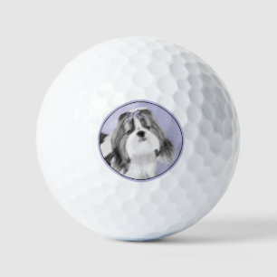 Shih Tzu Painting - Cute Original Dog Art Golf Balls