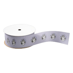Shih Tzu Painting - Cute Original Dog Art Grosgrain Ribbon