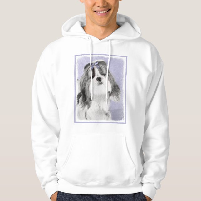 Shih Tzu Painting - Cute Original Dog Art Hoodie (Front)