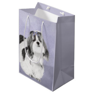 Shih Tzu Painting - Cute Original Dog Art Medium Gift Bag