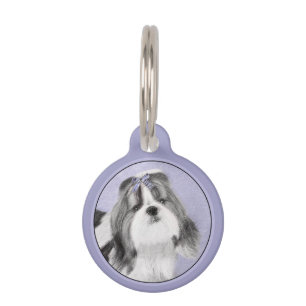 Shih Tzu Painting - Cute Original Dog Art Pet Tag