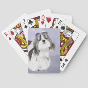 Shih Tzu Painting - Cute Original Dog Art Playing Cards