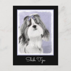 Shih Tzu Painting - Cute Original Dog Art Postcard