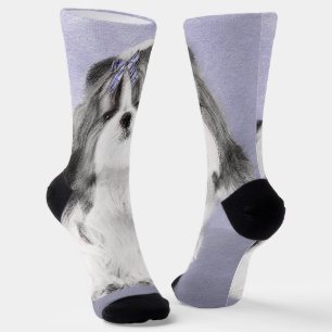 Shih Tzu Painting - Cute Original Dog Art Socks
