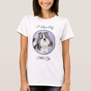 Shih Tzu Painting - Cute Original Dog Art T-Shirt