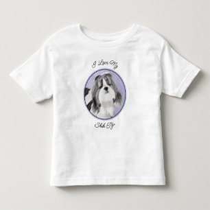 Shih Tzu Painting - Cute Original Dog Art Toddler T-Shirt