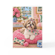 Shih Tzu Palm Beach Greeting Card