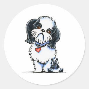 Shih Tzu Panda Classic Round Sticker