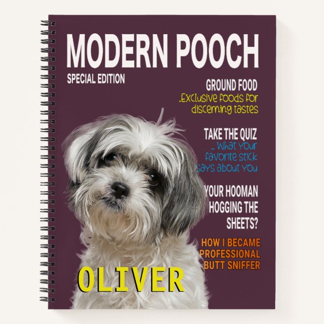 Shih Tzu Parody Magazine Cover Notebook (Front)
