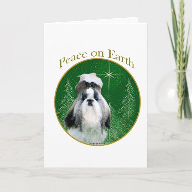 Shih Tzu Peace Holiday Card (Front)