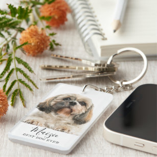 Shih Tzu Personalised Pet Dog Photo Key Ring