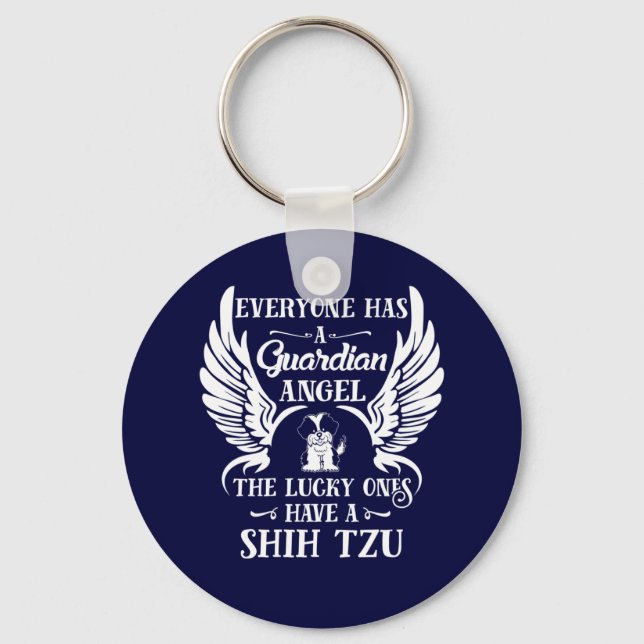 Shih Tzu pet dog guardian angel Key Ring (Front)