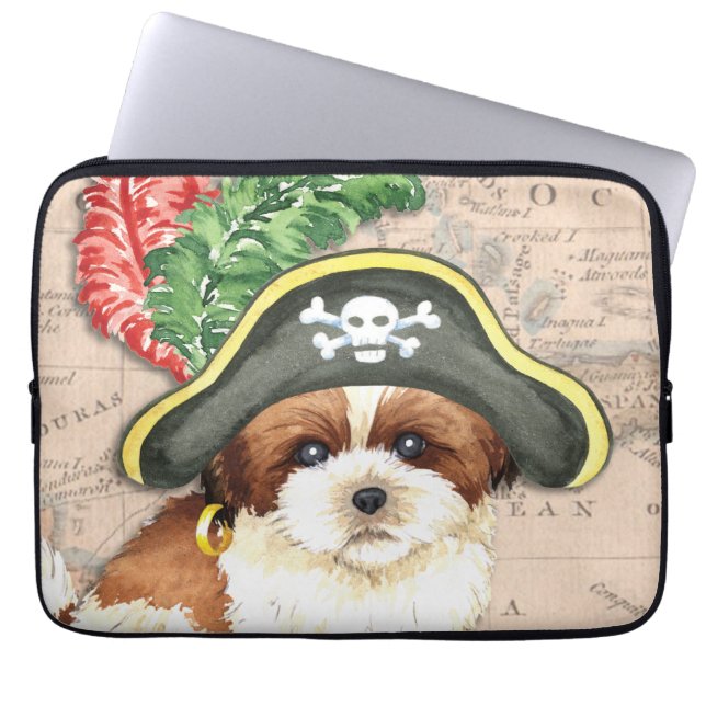 Shih Tzu Pirate Laptop Sleeve (Front)