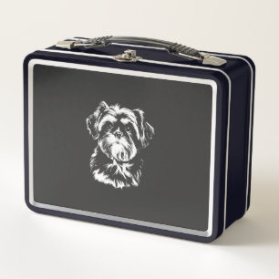 Shih Tzu Portrait Minimalist Apparel Metal Lunch Box