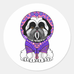 Shih Tzu Princess Classic Round Sticker