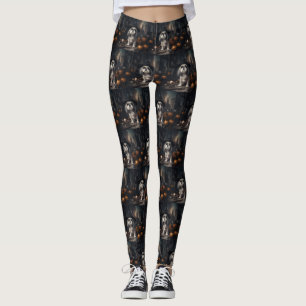 Shih Tzu Pumpkins Halloween Scary Leggings