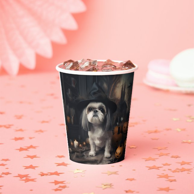 Shih Tzu Pumpkins Halloween Scary  Paper Cups (Insitu)