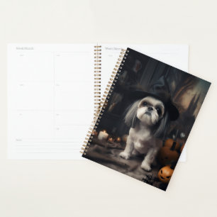 Shih Tzu Pumpkins Halloween Scary  Planner