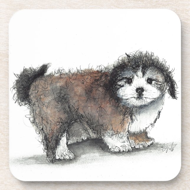 Shih tzu Puppy Dog, Pet Coaster (Front)