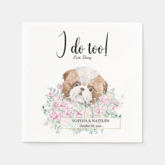 Shih Tzu Puppy Dog Wedding Cocktail Napkins