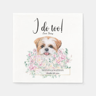 Shih Tzu Puppy Dog Wedding Cocktail Napkins