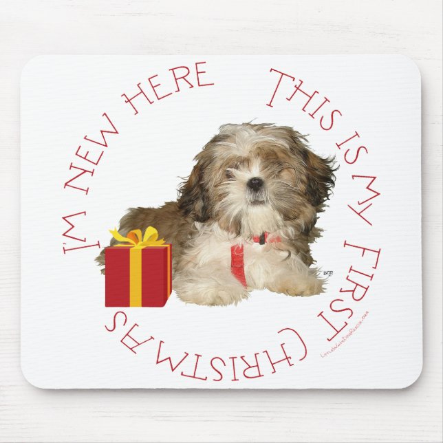 Shih Tzu Puppy First Christmas Mouse Mat (Front)