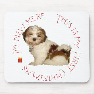 Shih Tzu Puppy First Christmas Mouse Mat