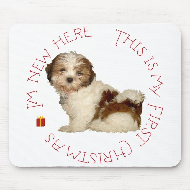 Shih Tzu Puppy First Christmas Mouse Mat (Front)