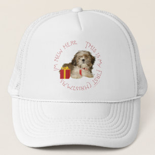 Shih Tzu Puppy First Christmas Trucker Hat