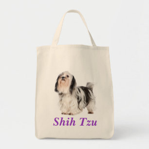 Shih Tzu Puppy Grocery Canvas Tote Bag