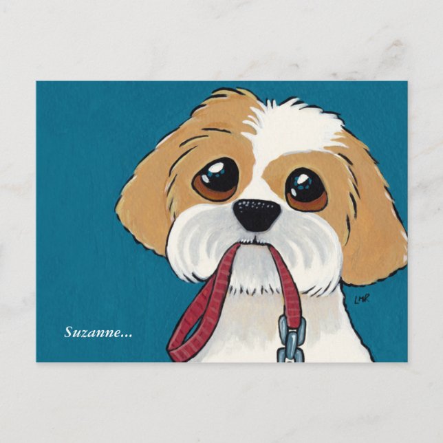 Shih Tzu Puppy Thank You Postcard (Front)
