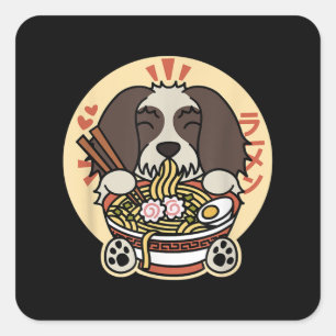 Shih Tzu Ramen Funny Dog Gift Square Sticker