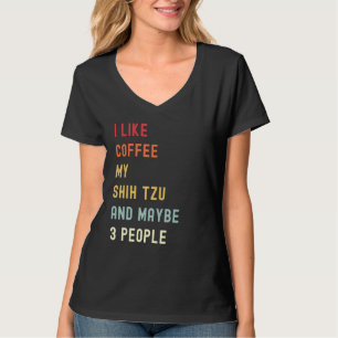 Shih Tzu Retro Dog And Coffee T-Shirt
