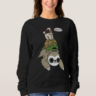 Shih Tzu Riding Sloth Tortoise Dog Sweatshirt