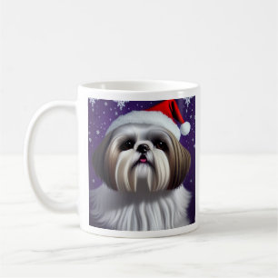 Shih Tzu, Santa, Christmas Coffee Mug
