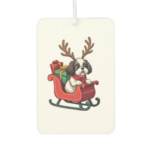 Shih Tzu Santa�s Sleigh Ride Car Air Freshener