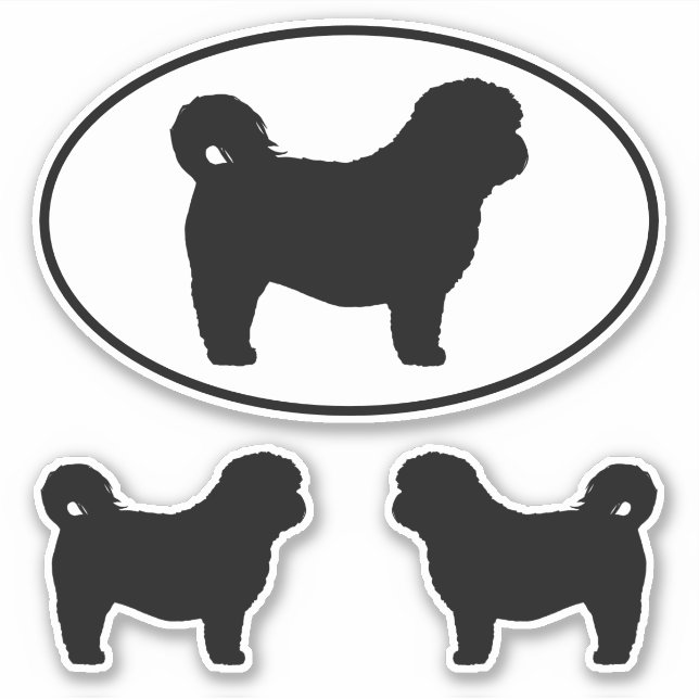 Shih Tzu Silhouettes Dog Breed Vinyl Sticker Set (Front)