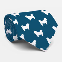Shih Tzu Silhouettes Pattern Blue and White
