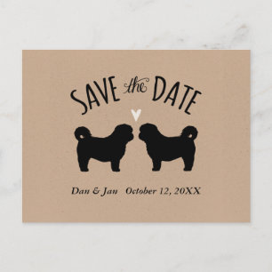 Shih Tzu Silhouettes Wedding Save the Date Announcement Postcard