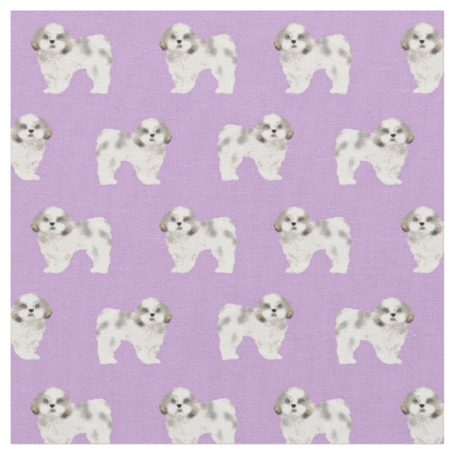 shih tzu simple light purple fabric (Close Up)