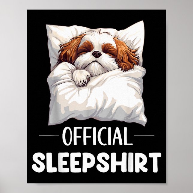 Shih Tzu Sleepshirt Cute Dog Lover Pajama Sleepwea Poster (Front)
