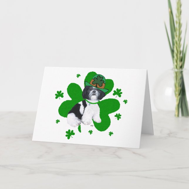Shih Tzu St Patricks Day Card (Front)