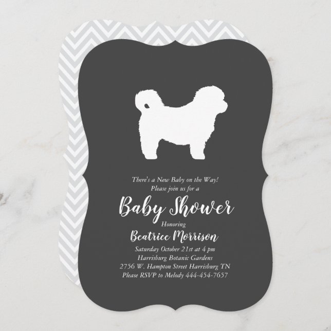 Shih Tzu Teddy Bear Dog Baby Shower Gender Neutral Invitation (Front/Back)