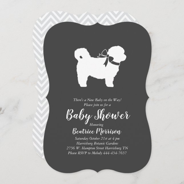 Shih Tzu Teddy Bear Dog Baby Shower Gender Neutral Invitation (Front/Back)