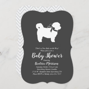 Shih Tzu Teddy Bear Dog Baby Shower Gender Neutral Invitation