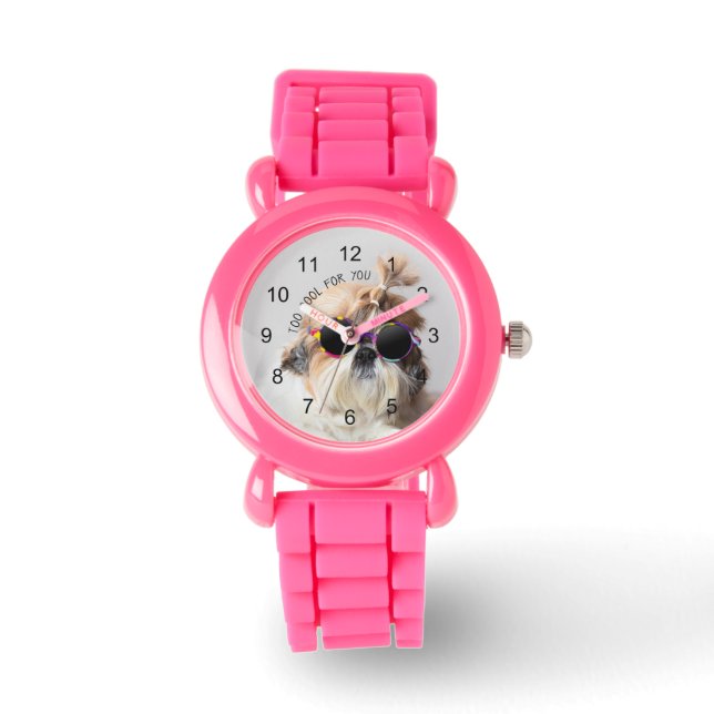 Shih Tzu Too Cool for you Sunglasses Photo Watch (Front)