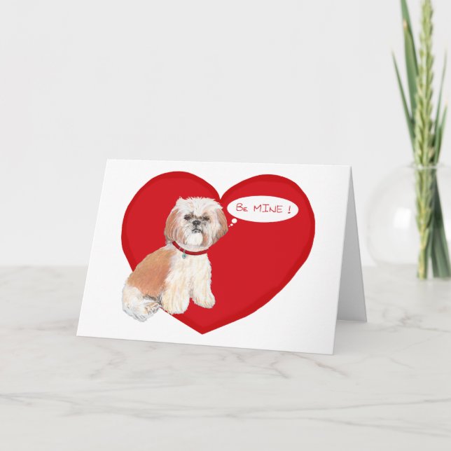 Shih Tzu Valentines Holiday Card (Front)