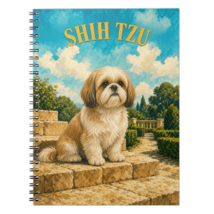 Shih Tzu, Vintage Watercolor Dog Art Notebook